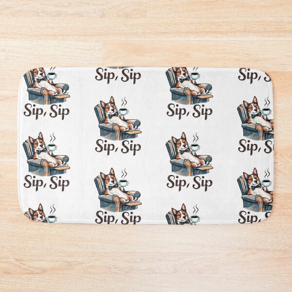 Item preview, Dog drinking coffee, sip sip designed and sold by BlissfulBlossom.