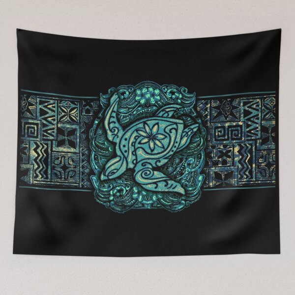 Item preview, Retro Hawaiian Tribal Turtle DIve Shirt Design 033 designed and sold by sunnthreads.