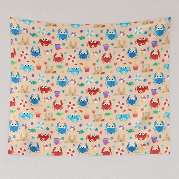 Item preview, Crab Castles Beach Crabs Tan designed and sold by SamAnnDesigns.