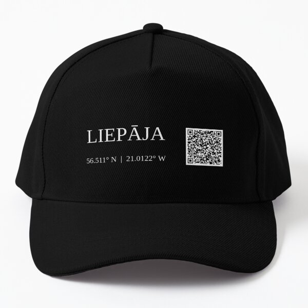 city of liepĀja latvija text gps coords - dark casquette de baseball