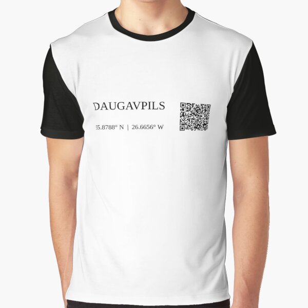 city of daugavpils latvija text gps coords - light t-shirt graphique