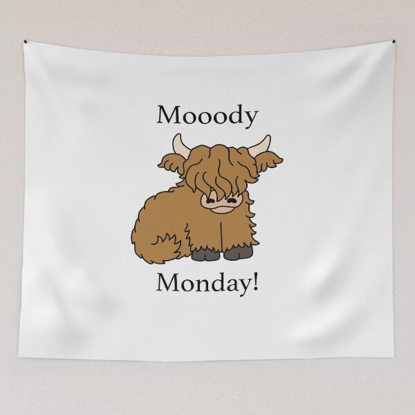 Item preview, Highland Cow - Moody Monday - Mooody designed and sold by Scat the cat.