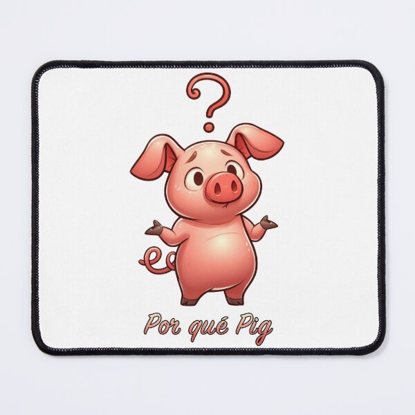 Item preview, Por Qué Pig Cartoon - Confused Pig (Por Que Pig) designed and sold by thebigleebowski.
