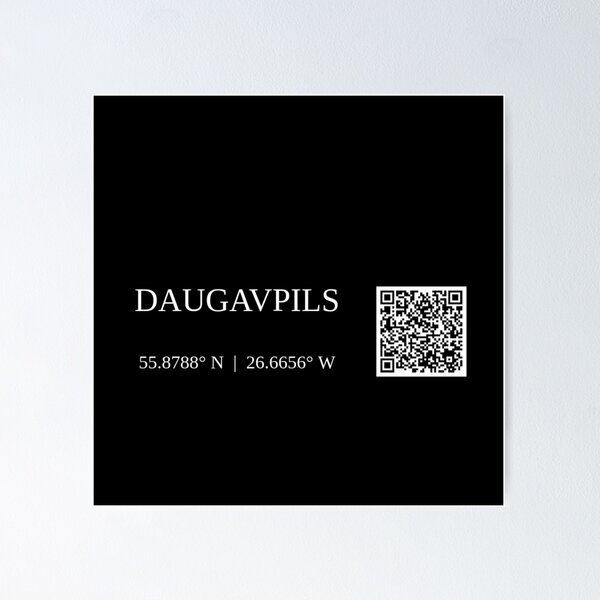 city of daugavpils latvija text gps coords - dark poster