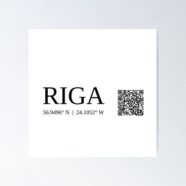 city of riga latvija text gps coords - light poster