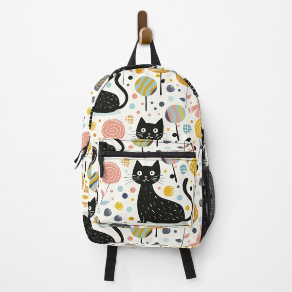 Item preview, Cat and candy Pattern, repeat pattern, black cat pattern, candys, summer, colorful designed and sold by Nordic Ch.