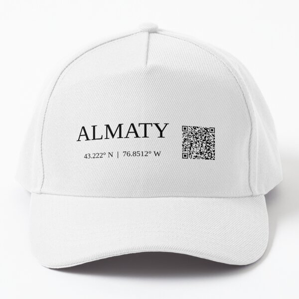 city of almaty kazakhstan text gps coords - light casquette de baseball