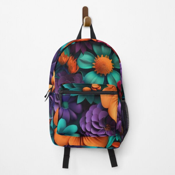 Artikelvorschau, Lila-orangefarbenes Blumenmuster entworfen und verkauft von NicolasGlowArt.