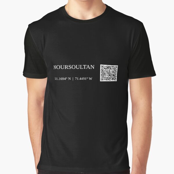 city of noursoultan kazakhstan text gps coords - dark t-shirt graphique