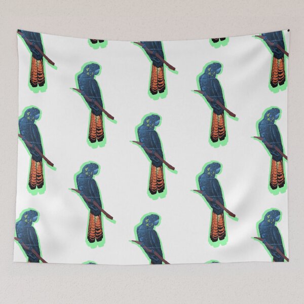 Item preview, Glossy Black Cockatoo designed and sold by feedthewallart.