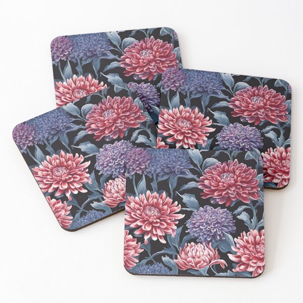 Item preview, Chrysanthemum: Red and Lilac Floral Design  designed and sold by Noe Mill.