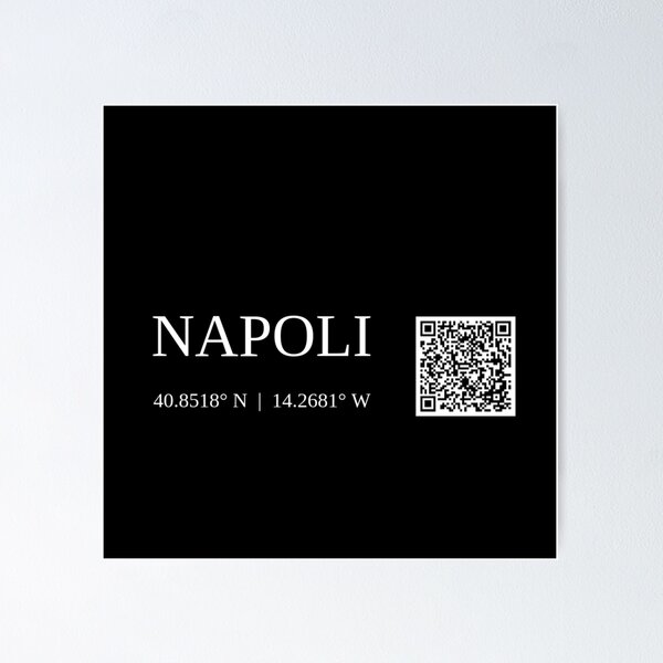 city of napoli italy text gps coords - dark poster