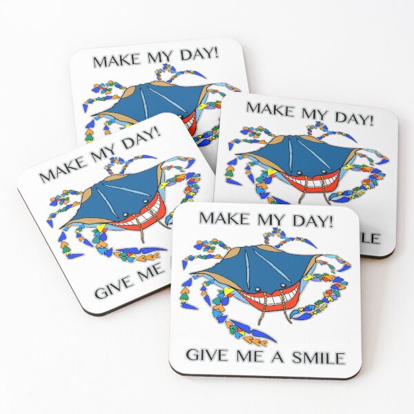 Item preview, Blue Crab, Funny Crab, Make My Day, Smile Crab, Colorful Crab, Smiling Animals designed and sold by Colleen Macomber.