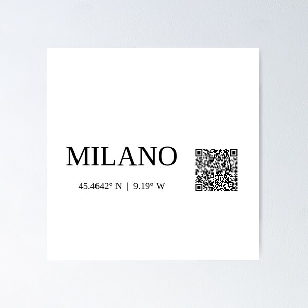 city of milano italy text gps coords - light poster