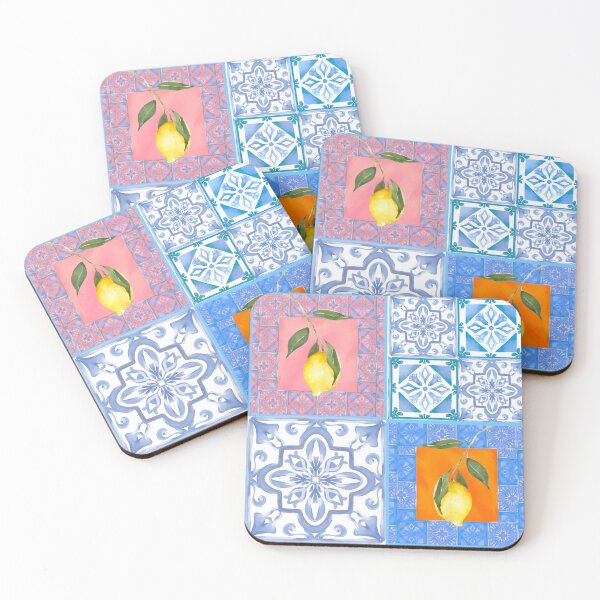 Item preview, Blue,lemon,mosaic tiles,Mediterranean tiles  designed and sold by MariaMarinova.