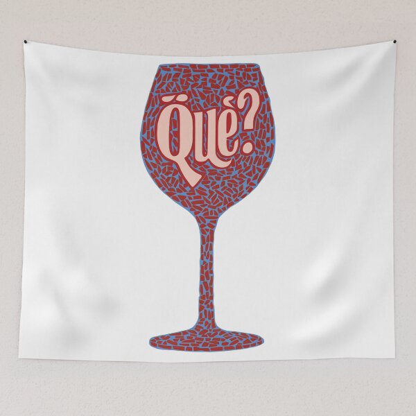 Item preview, Mosaic Wine Glass with "Qué?" Text designed and sold by mYaro.