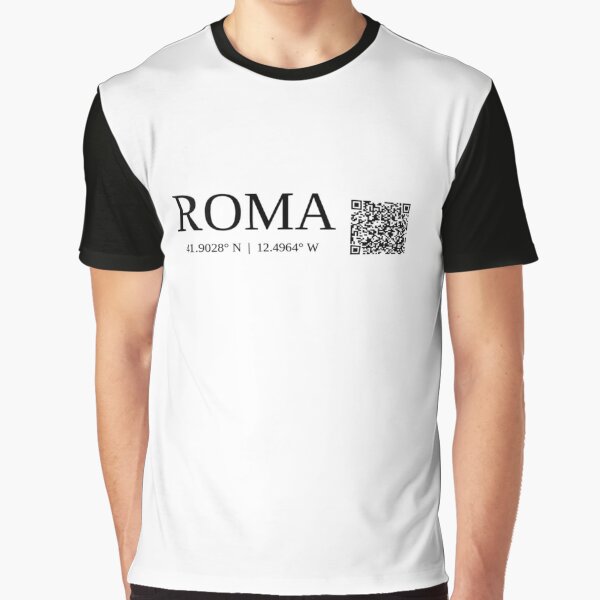 city of roma italy text gps coords - light t-shirt graphique