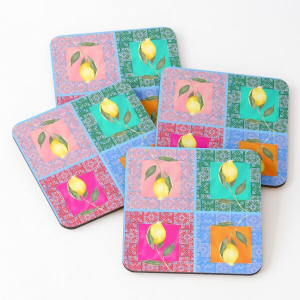 Item preview, Blue,colorful,lemon,mosaic tiles,Mediterranean tiles  designed and sold by MariaMarinova.