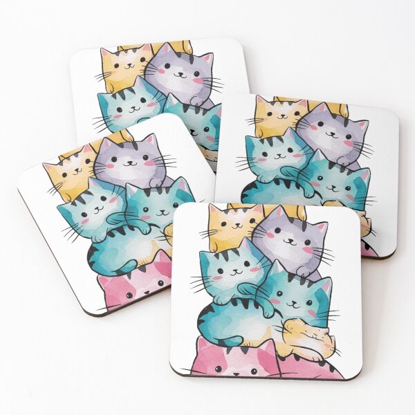 Item preview, Stacked Cuteness: Watercolor Cats designed and sold by mYaro.