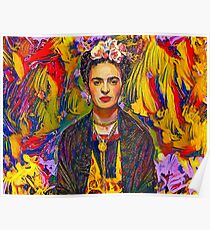 Gemaltes Porträt von Frida Poster