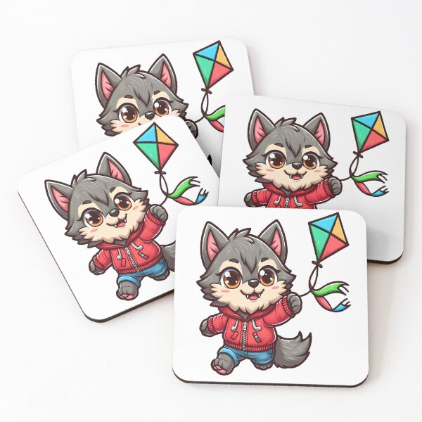 Item preview, Kawaii Energetic Werewolf With Wearing A Windbreaker Jacket designed and sold by Ella_Sketch.