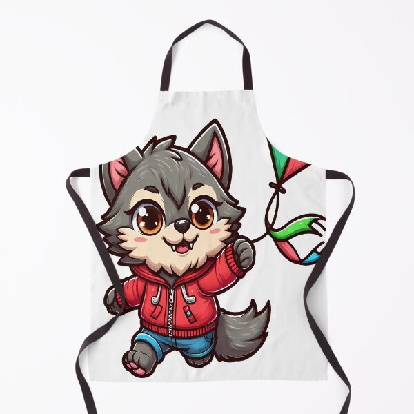 Item preview, Kawaii Energetic Werewolf With Wearing A Windbreaker Jacket designed and sold by Ella_Sketch.