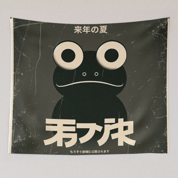 Item preview, Vintage Japanese Black Frog retro design designed and sold by IAPICTURE.