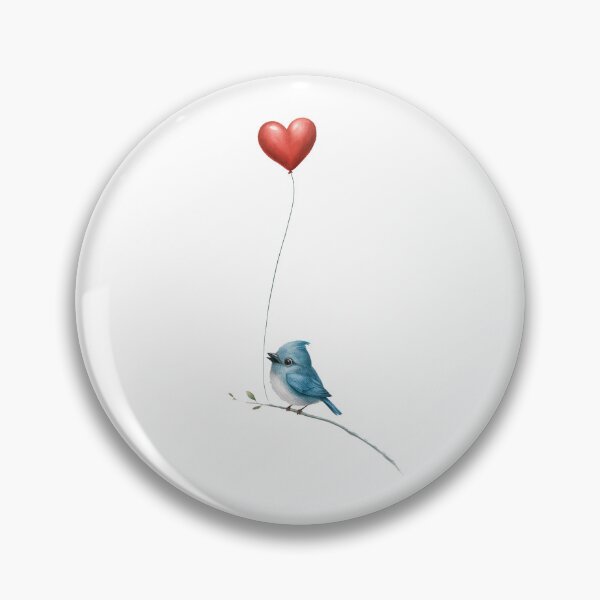 Item preview, Love is in the Air: Bluebird with Heart Balloon designed and sold by mYaro.