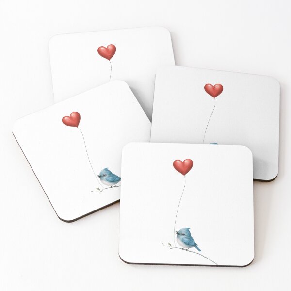 Item preview, Love is in the Air: Bluebird with Heart Balloon designed and sold by mYaro.