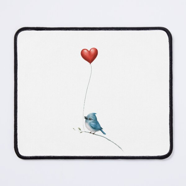 Item preview, Love is in the Air: Bluebird with Heart Balloon designed and sold by mYaro.