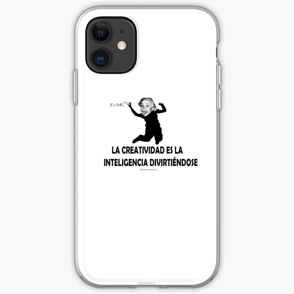 EINSTEIN: LA CREATIVIDAD ES LA INTELIGENCIA DIVIRTIENDOSE Funda y vinilo para iPhone