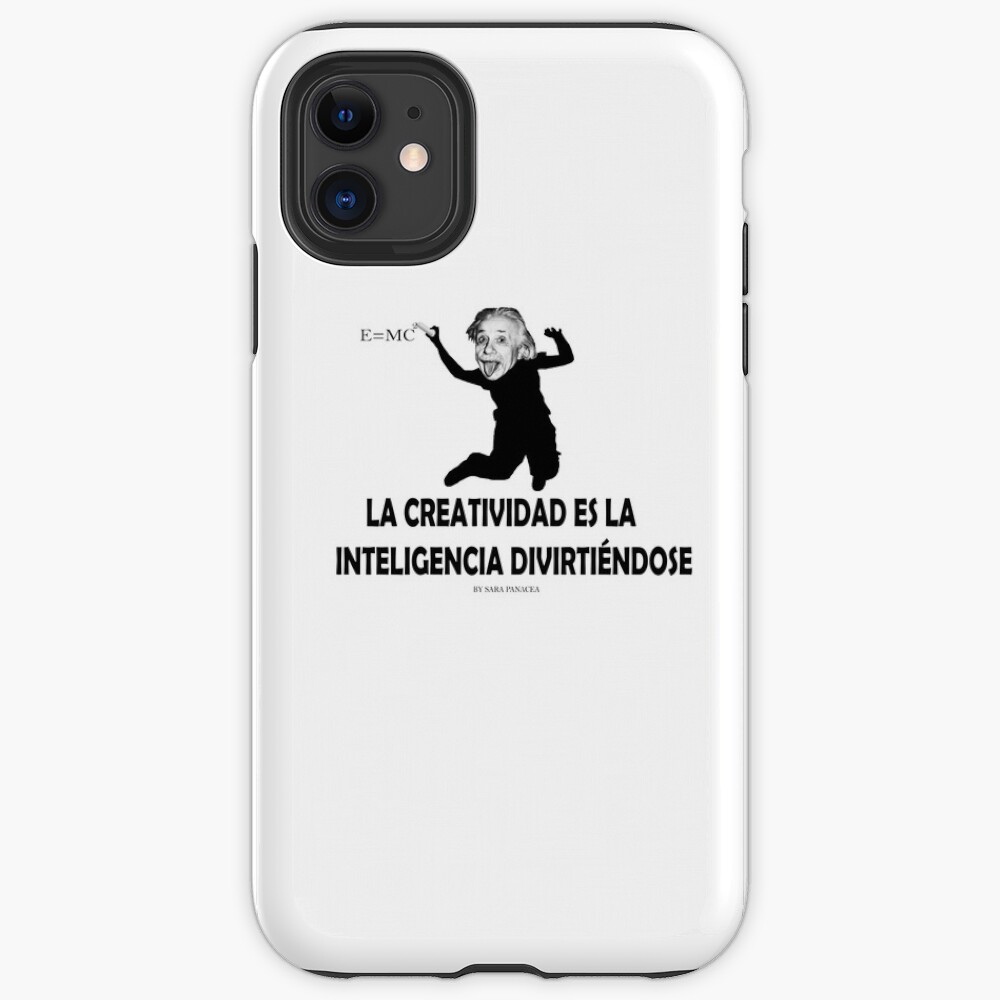 EINSTEIN: LA CREATIVIDAD ES LA INTELIGENCIA DIVIRTIENDOSE Funda y vinilo para iPhone