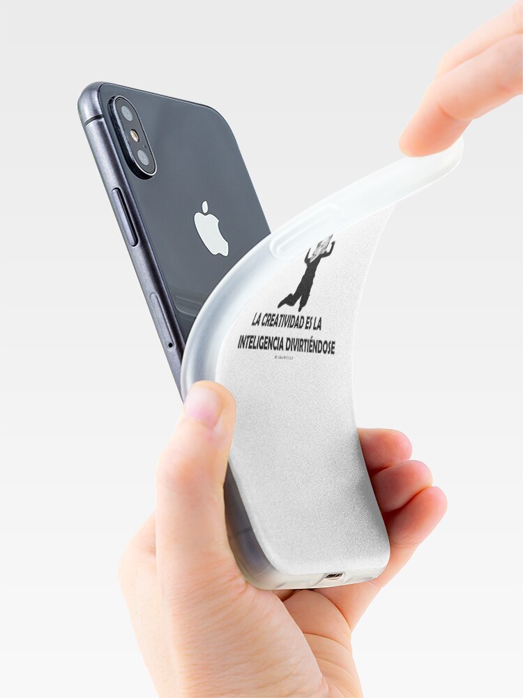 Vista alternativa de Funda y vinilo para iPhone EINSTEIN: LA CREATIVIDAD ES LA INTELIGENCIA DIVIRTIENDOSE
