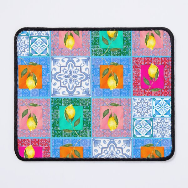 Item preview, Blue,colorful,lemon,mosaic tiles,Mediterranean tiles designed and sold by MariaMarinova.