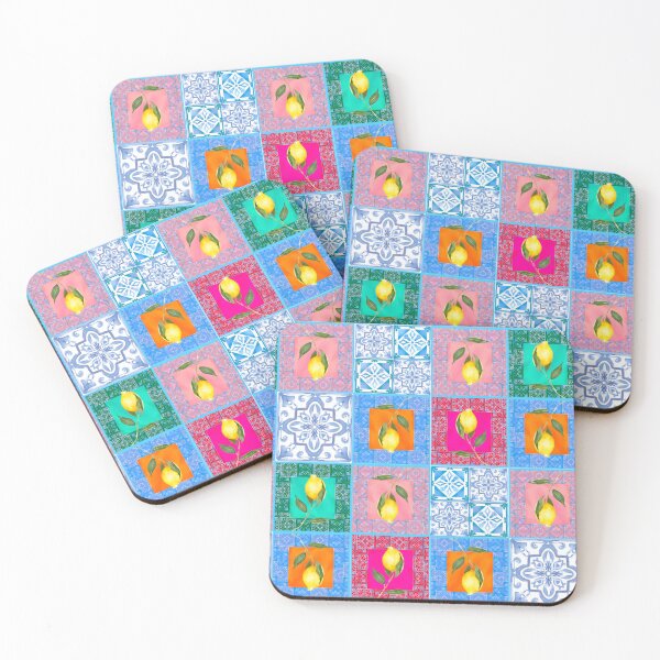 Item preview, Blue,colorful,lemon,mosaic tiles,Mediterranean tiles  designed and sold by MariaMarinova.
