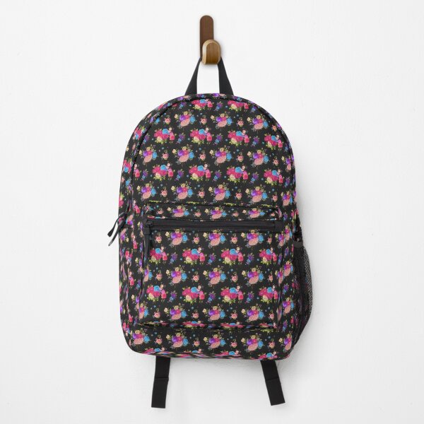 Item preview, Brain Flower Pattern with Bright Roses on Black Background designed and sold by VoyteksDesigns.