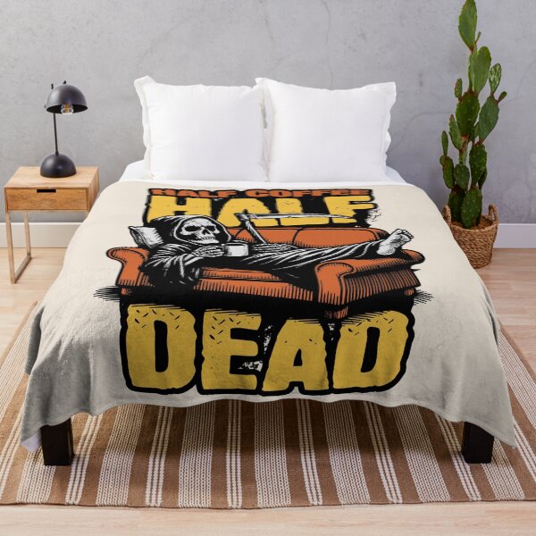 Item preview, Half Coffee Half Dead - Funny Vintage Coffee Grim Reaper Dark Humor Gift designed and sold by InkyGenies.