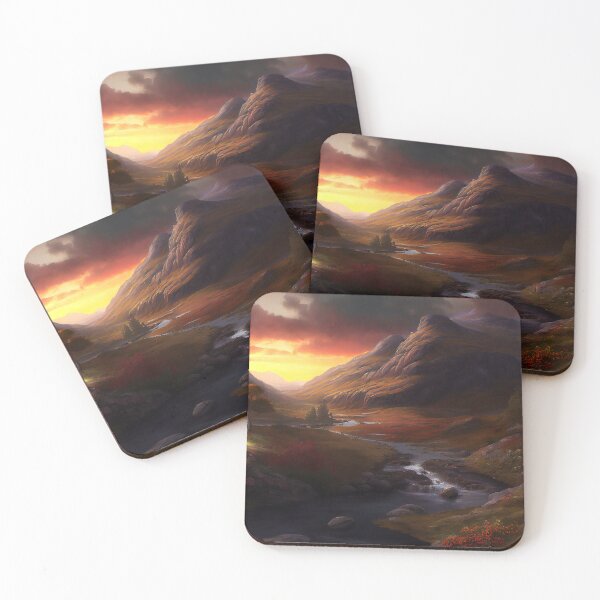 Item preview, Dusk Scottish Highlands Painting (Gustave Dore Inspired) designed and sold by ZGigerBarker.
