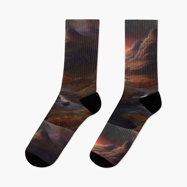 Item preview, Dusk Scottish Highlands Painting (Gustave Dore Inspired) designed and sold by ZGigerBarker.