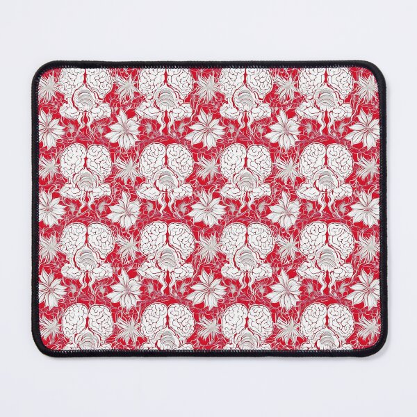 Item preview, Red Floral Brain Pattern with White Flowers designed and sold by VoyteksDesigns.