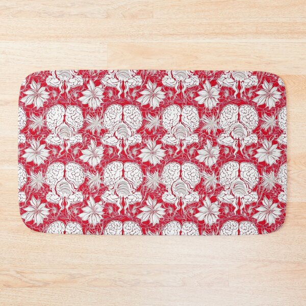 Item preview, Red Floral Brain Pattern with White Flowers designed and sold by VoyteksDesigns.