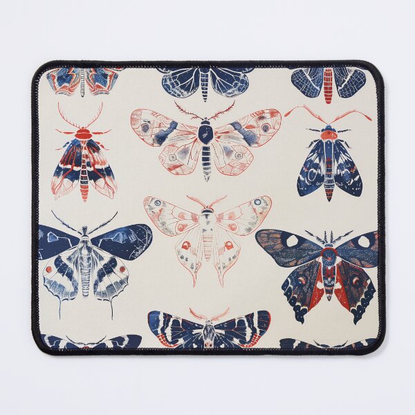 Item preview, Red and Blue Moth Prints designed and sold by wyntera.