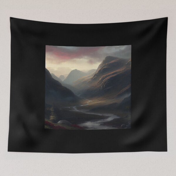 Item preview, Dawn Mist Scottish Highlands Painting (Gustave Dore Inspired) designed and sold by ZGigerBarker.