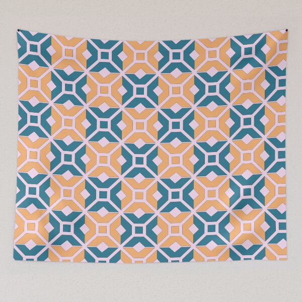 Item preview, Italian tessellation cerulean and light orange designed and sold by aapshop.