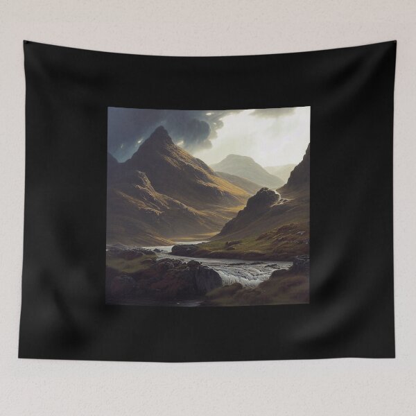 Item preview, Scottish Highlands Cloudy Painting (Gustave Dore Inspired) designed and sold by ZGigerBarker.