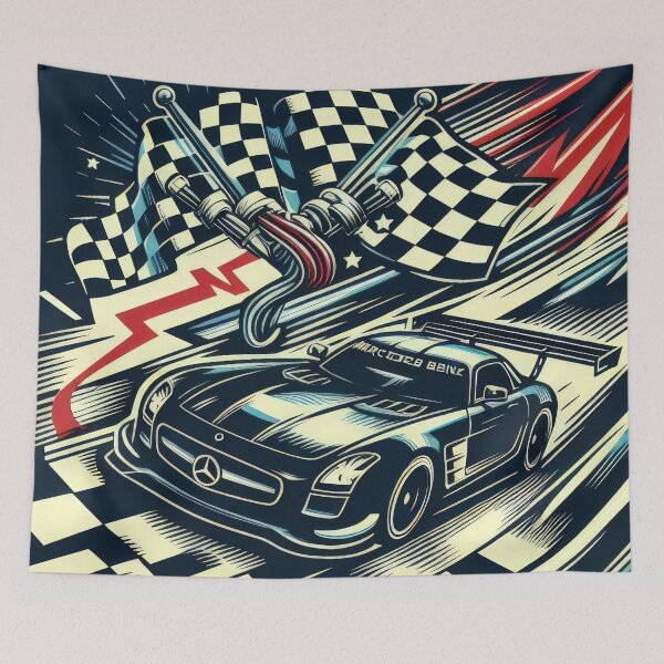 Item preview, Mercedes racing logo color drawing wallpaper designed and sold by Expressions-Sel.