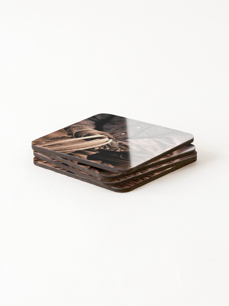 Thumbnail 4 of 5, Coasters (Set of 4), Cowboy Rope designed and sold by millymol.