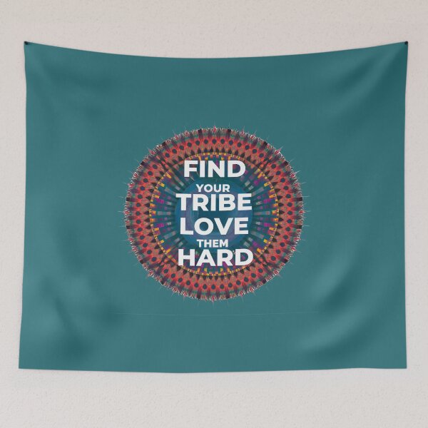 Item preview, Find Your Tribe Love Them Hard Mandala AI designed and sold by MugsAndDuds.