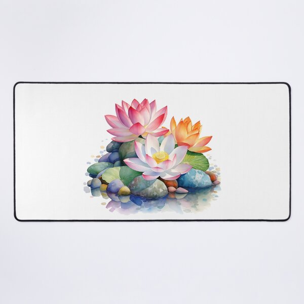 Item preview, Retro Yoga Zen Lotus Flower designed and sold by RaveNamaste.