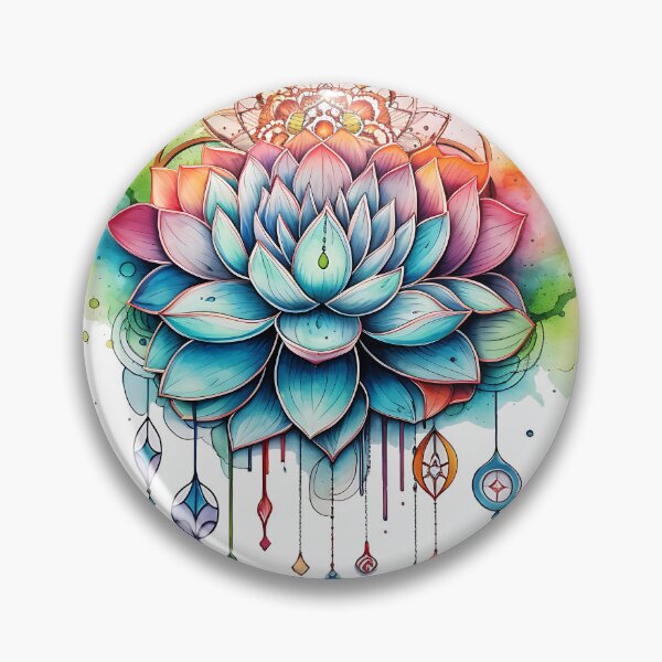 Item preview, Retro Yoga Zen Lotus Flower designed and sold by RaveNamaste.